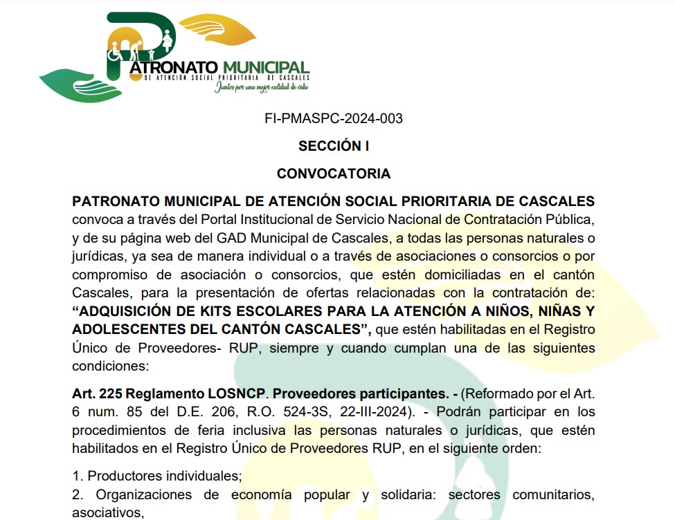 CONVOCATORIA 3, PATRONATO MUNICIPAL DE ATENCIÓN SOCIAL PRIORITARIA DE CASCALES