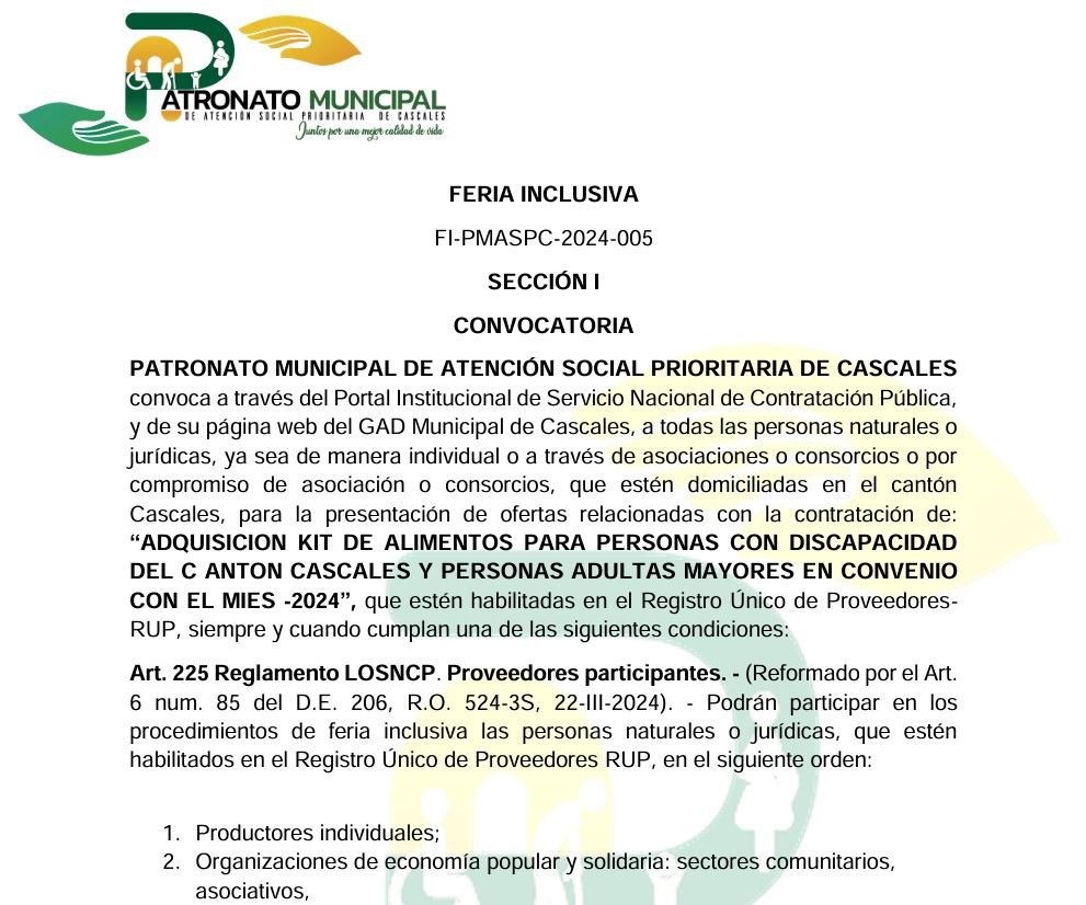 CONVOCATORIA 5 , PATRONATO MUNICIPAL DE ATENCIÓN SOCIAL PRIORITARIA DE CASCALES