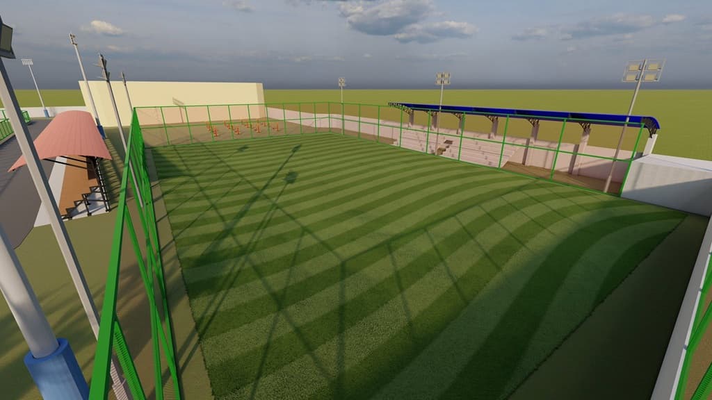 Inició la construcción del graderio en el estadio del Polideportivo Rogelio González (1)